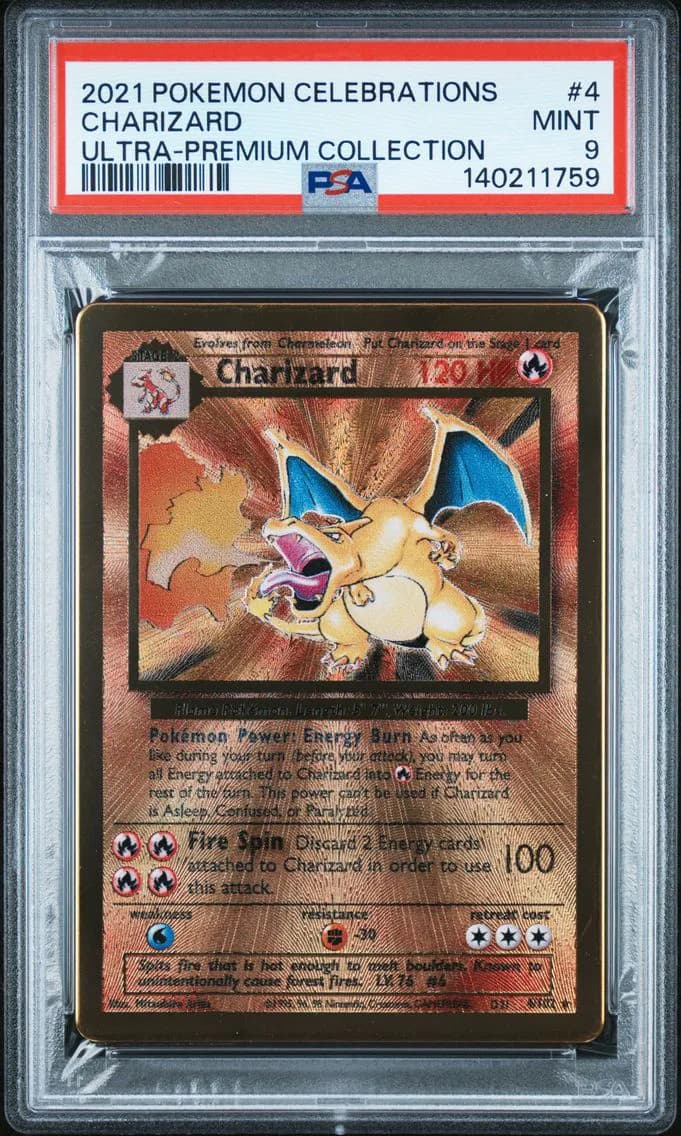 Charizard, Celebrations Ultra-Premium Collection, PSA 9
