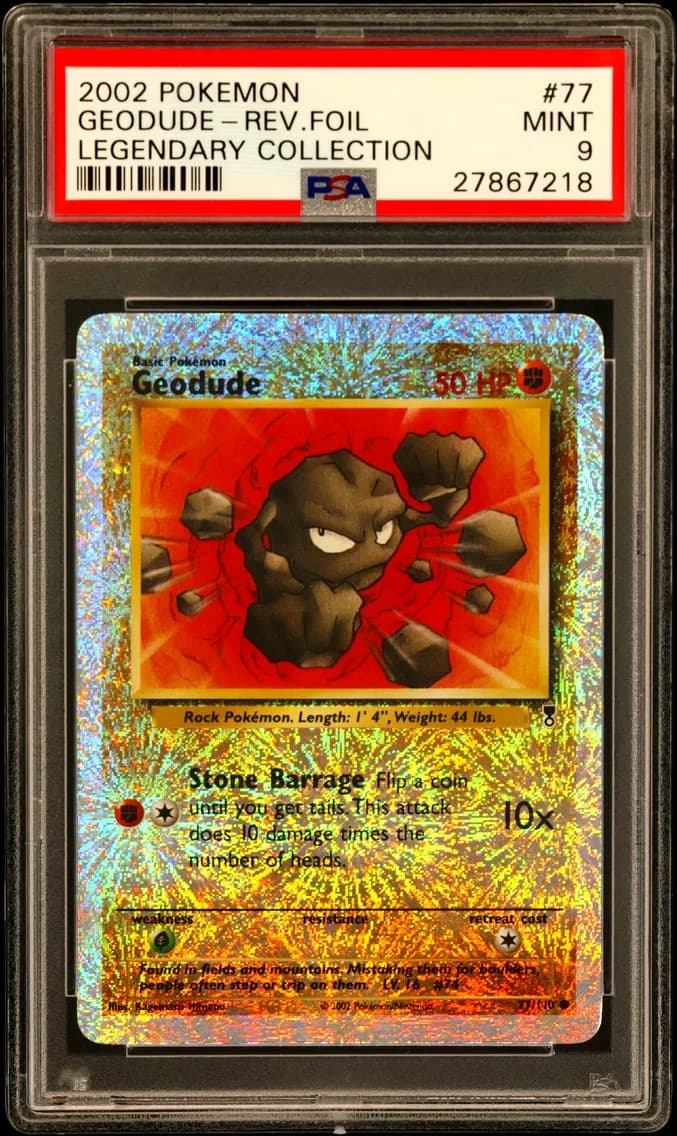 Geodude-Reverse Foil, Legendary Collection, PSA 9