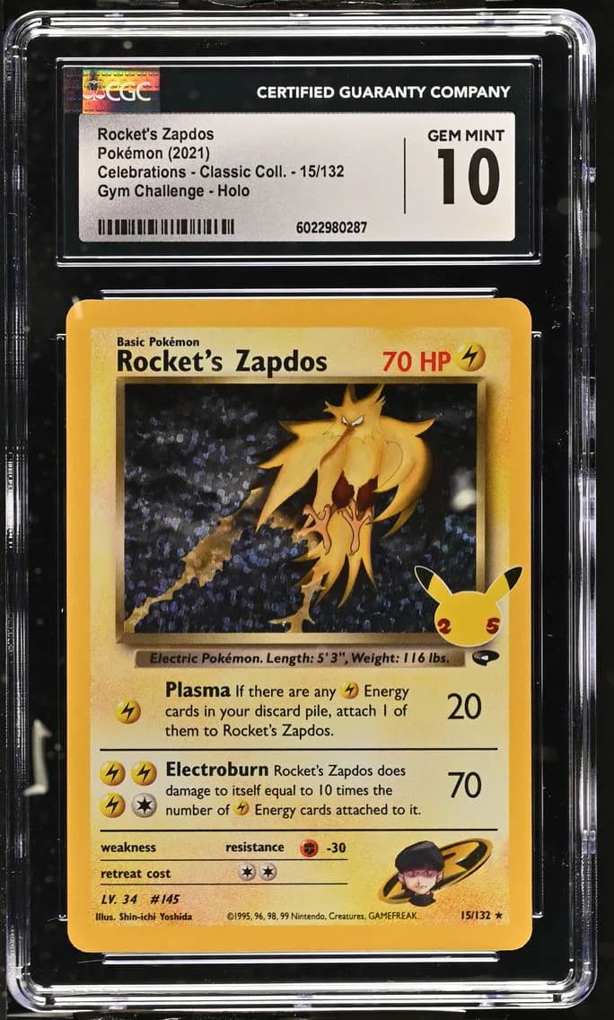 Rocket's Zapdos, Celebrations - Classic Collection, CGC 10
