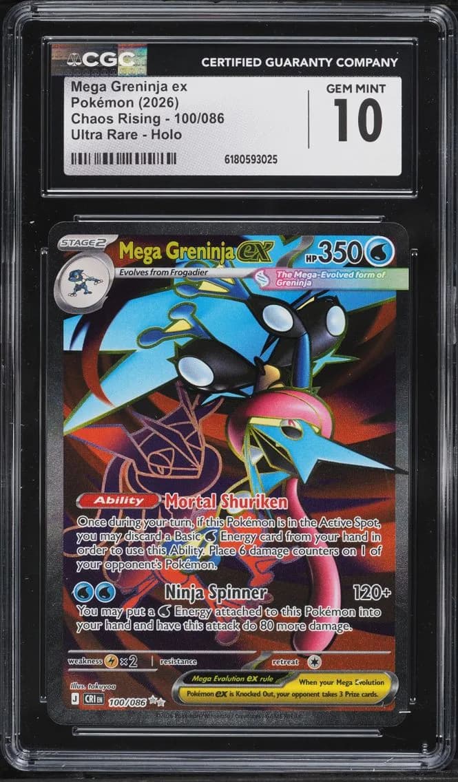 Mega Greninja ex, Chaos Rising, CGC 10