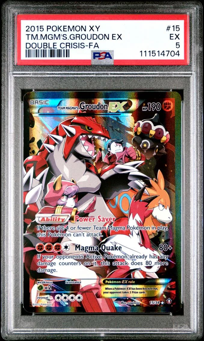 Team Magma's Groudon EX, XY Double Crisis, PSA 5