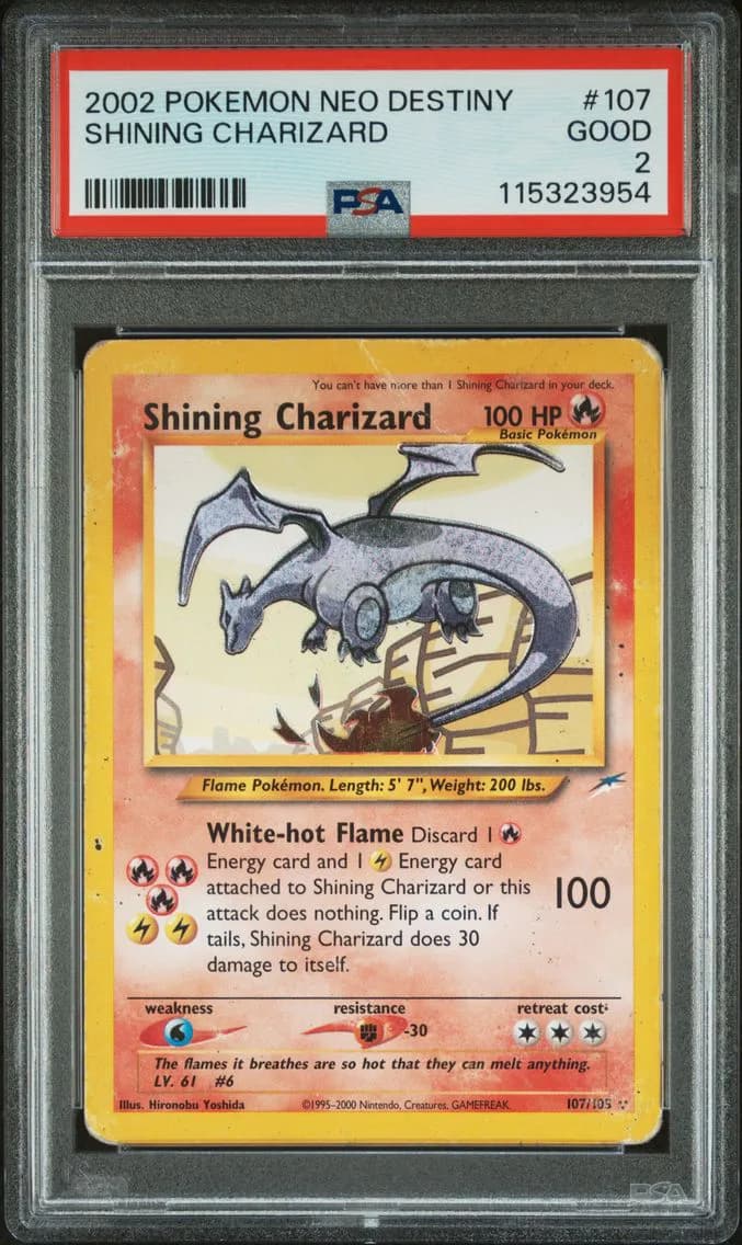 Shining Charizard, Neo Destiny, PSA 2
