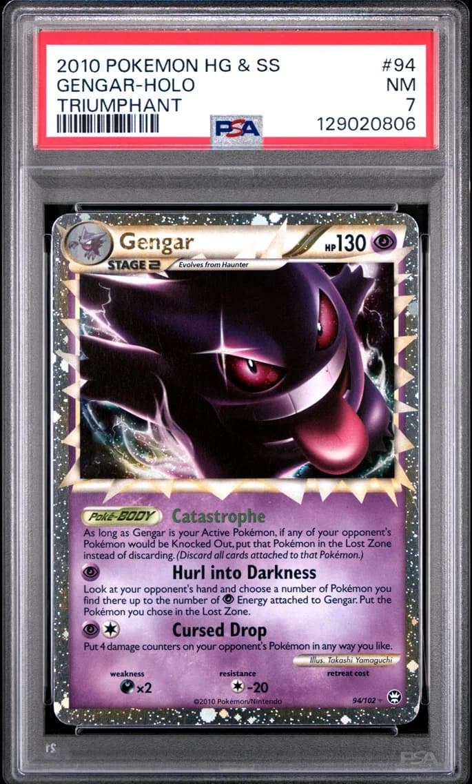 Gengar-Holo, Heartgold & Soulsilver Triumphant, PSA 7