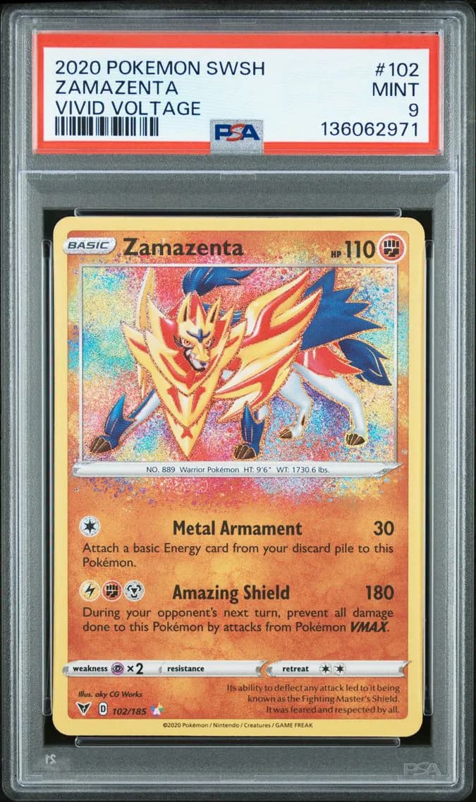 Zamazenta, Sword & Shield Vivid Voltage, PSA 9