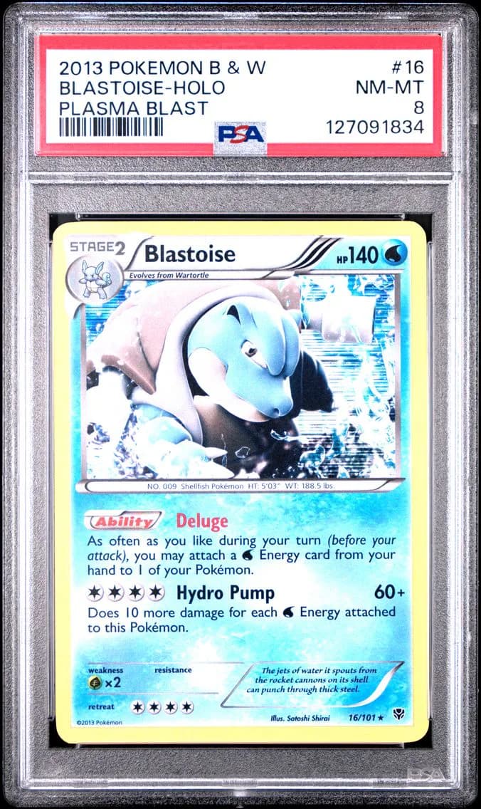 Blastoise-Holo, Black & White Plasma Blast, PSA 8