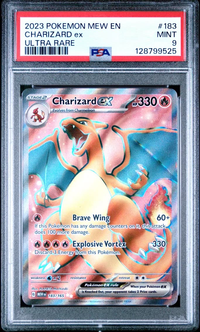 Charizard EX, 151, PSA 9
