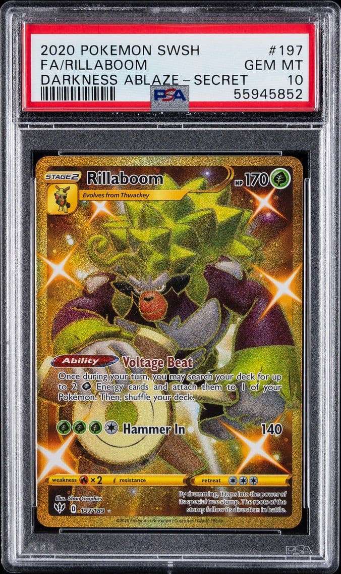Rillaboom, Sword & Shield Darkness Ablaze, PSA 10