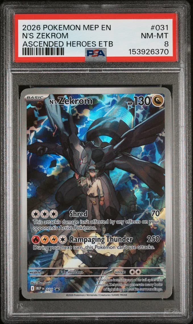 N's Zekrom, Me Black Star Promo, PSA 8