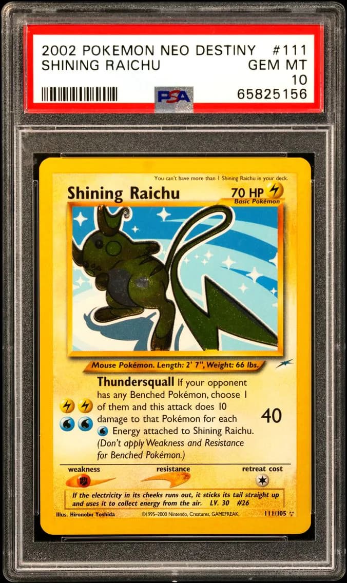 Shining Raichu, Neo Destiny, PSA 10