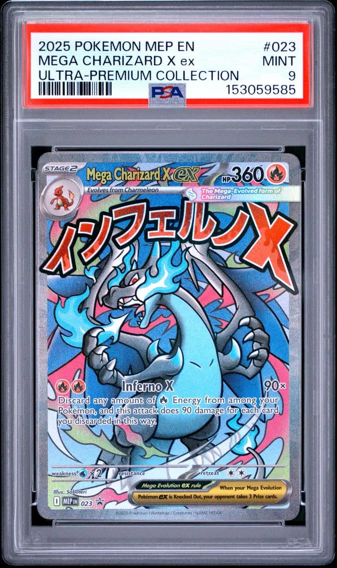 Mega Charizard X EX, Me Black Star Promo, PSA 9
