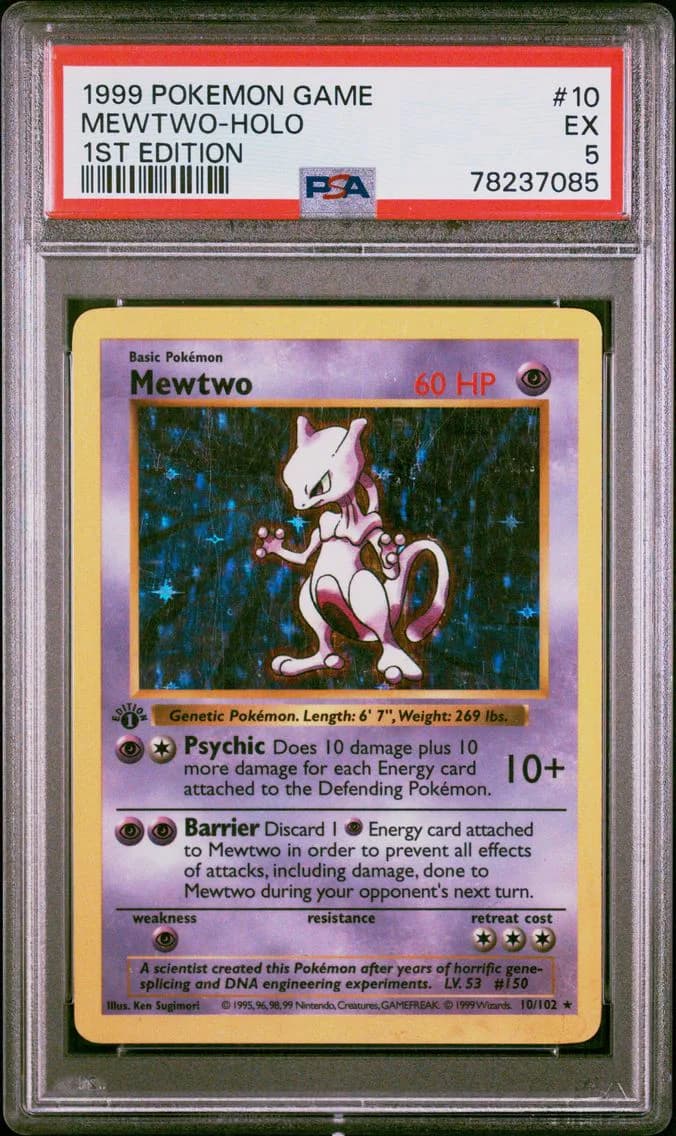 Mewtwo-Holo 1st Edition, Game, PSA 5