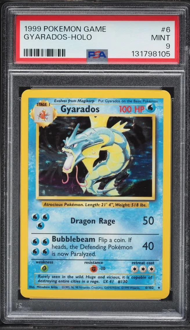 Base Set Holo Gyarados MINT, Game, PSA 9