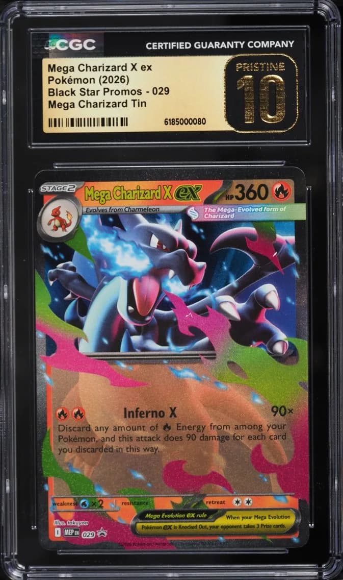 Mega Charizard X Ex, Black Star Promos - Mega Evolution MEP EN, CGC 10