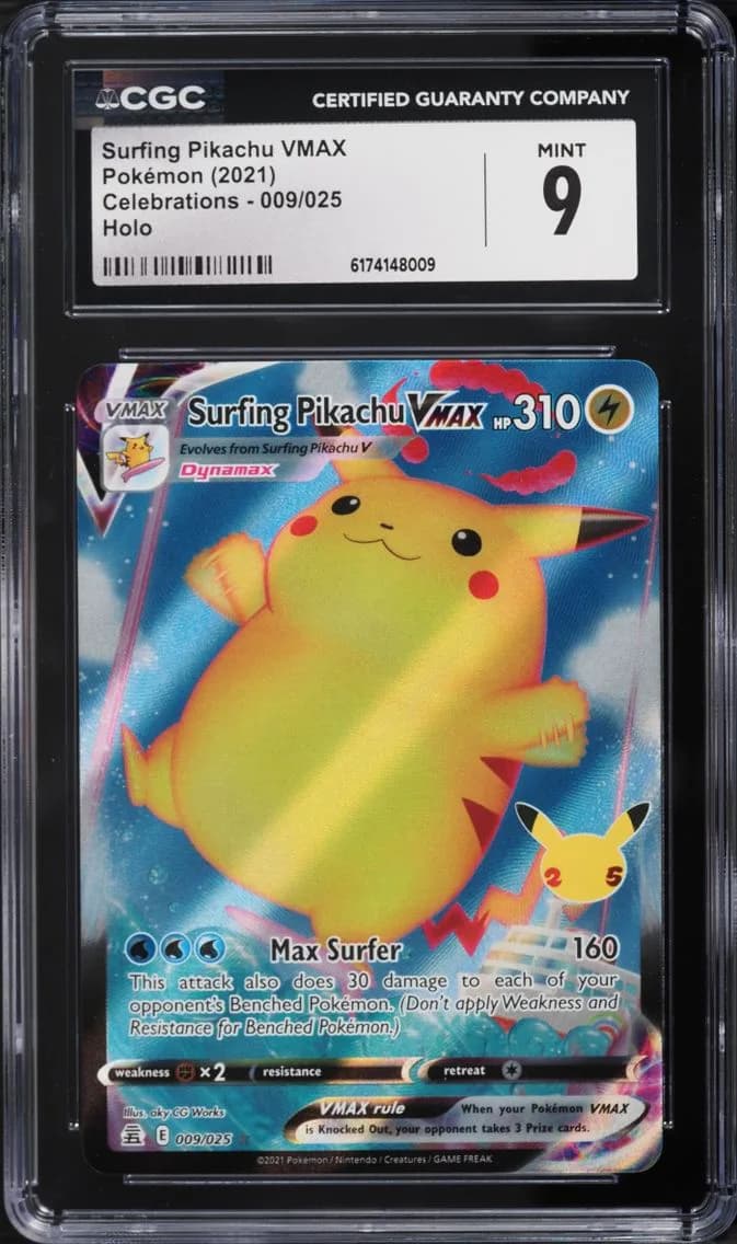 Surfing Pikachu VMAX, Celebrations, CGC 9