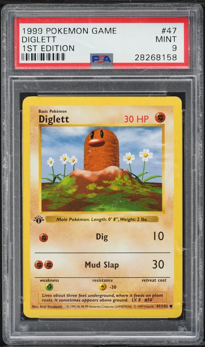 Diglett 1st Edition, Game, PSA 9