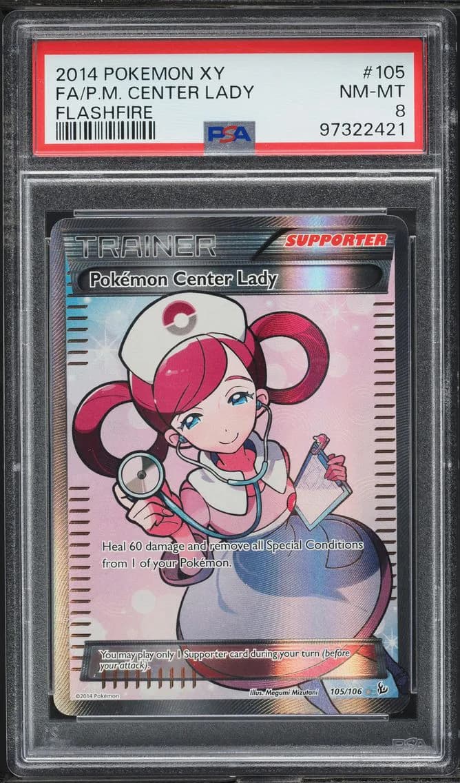 Pokemon Center Lady, XY Flashfire, PSA 8