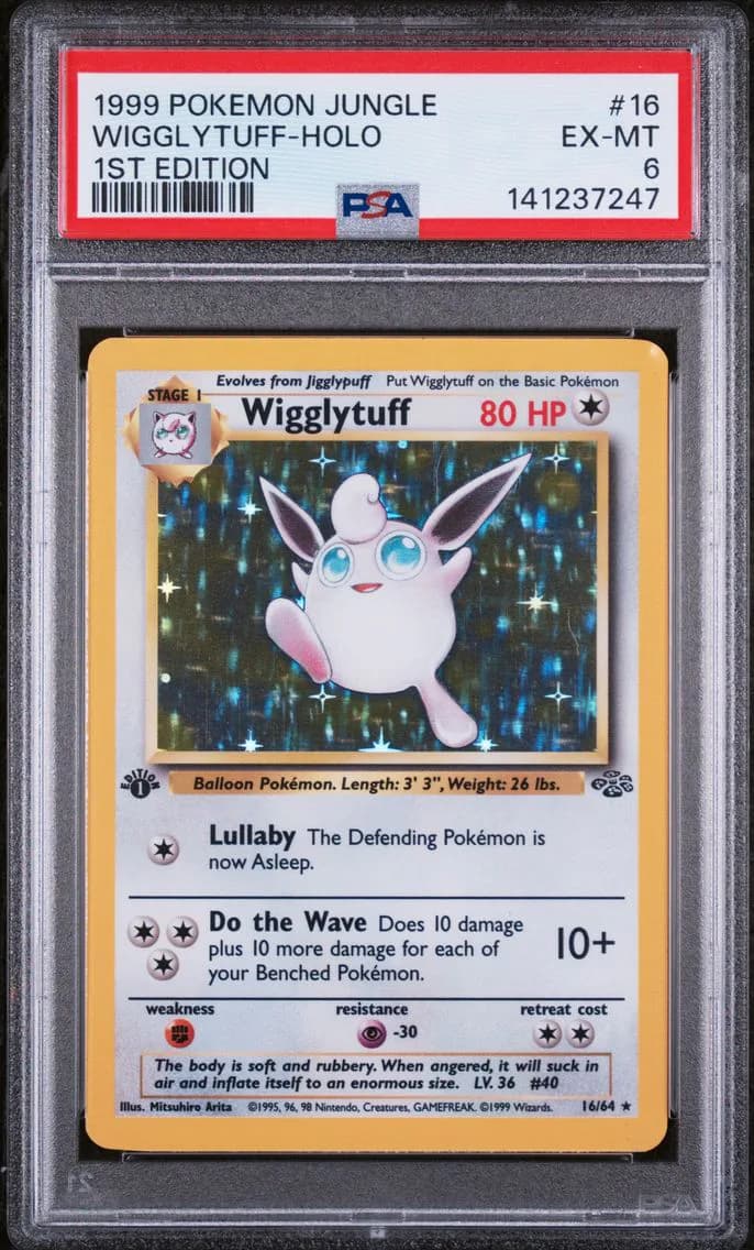 Wigglytuff-Holo 1st Edition, Jungle, PSA 6