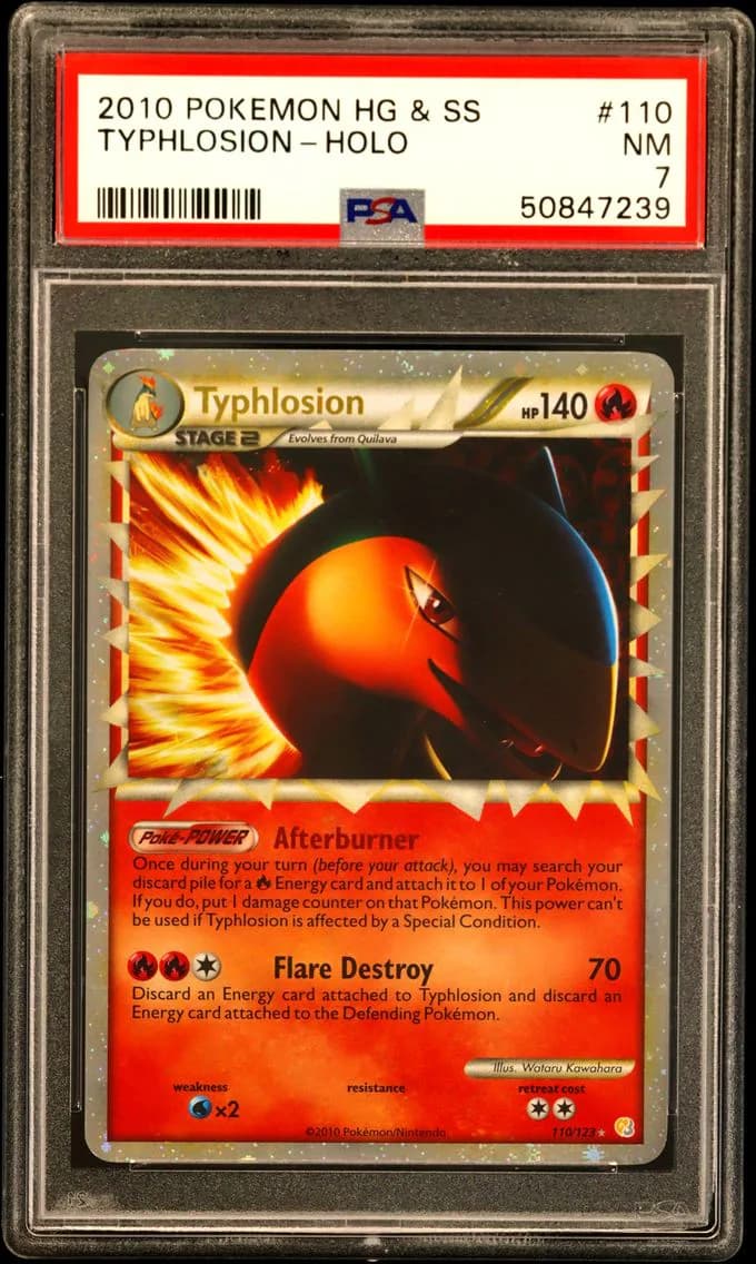 Typhlosion-Holo, Heartgold & Soulsilver, PSA 7