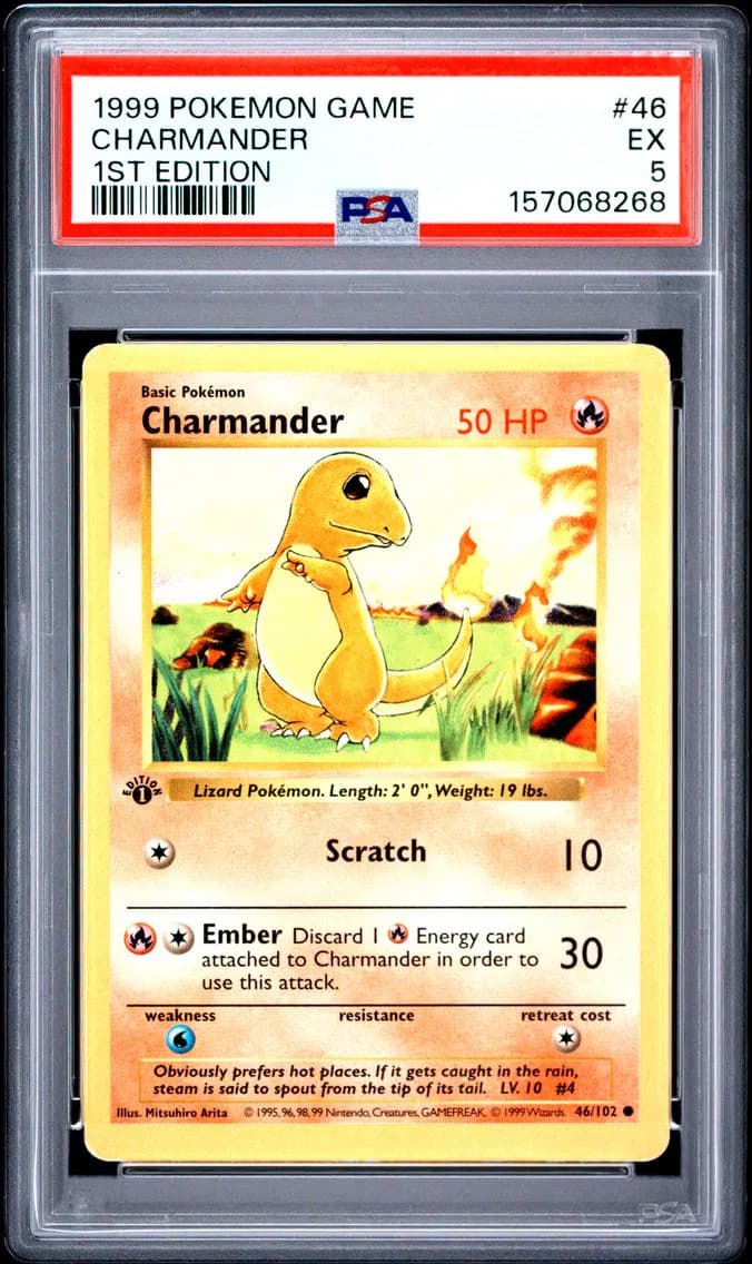 Charmander 1st Edition, Game, PSA 5