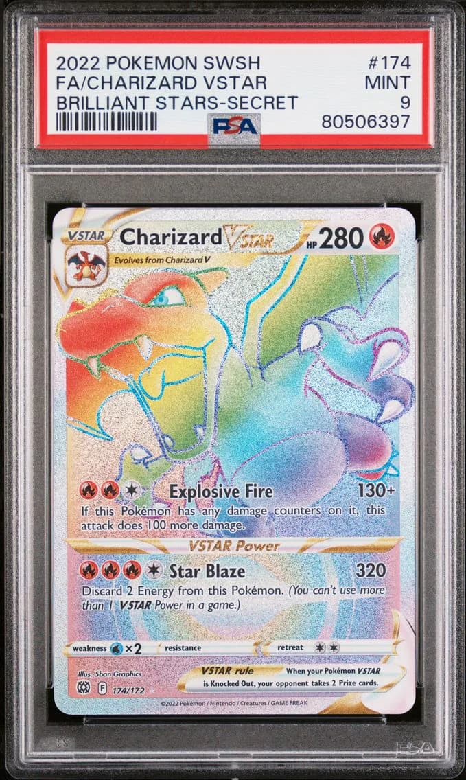 Charizard VSTAR, Sword & Shield Brilliant Stars, PSA 9