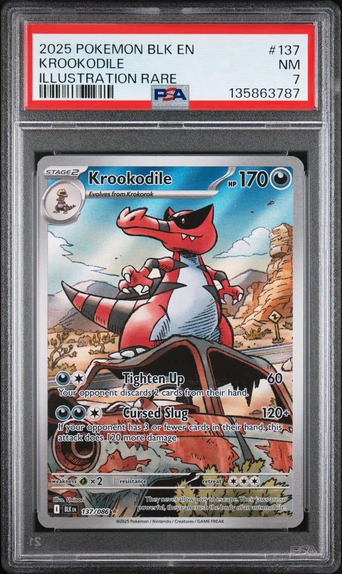 Krookodile, Black Bolt, PSA 7