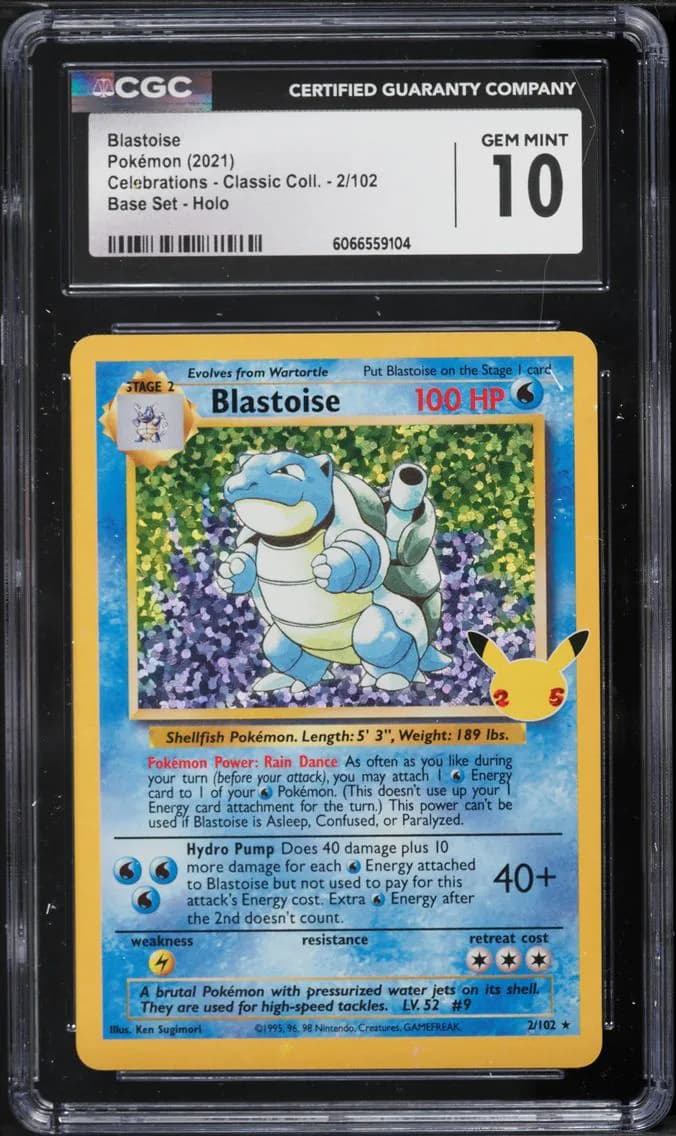 Blastoise-Holo, Celebrations - Classic Collection, CGC 10