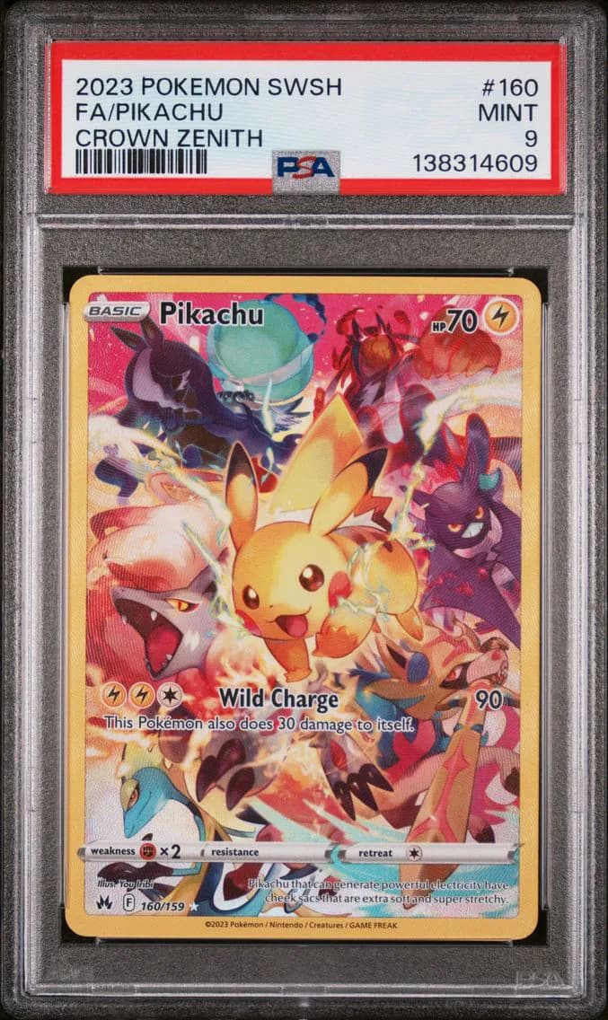Pikachu, Sword and Shield Crown Zenith, PSA 9