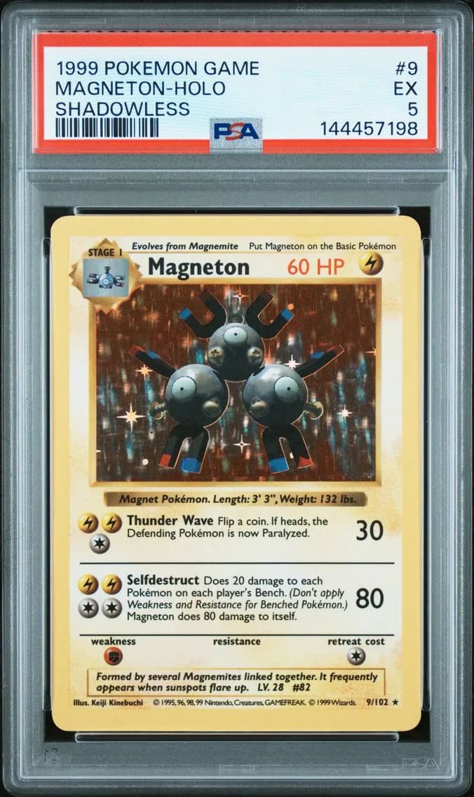 Magneton-Holo Shadowless, Game, PSA 5