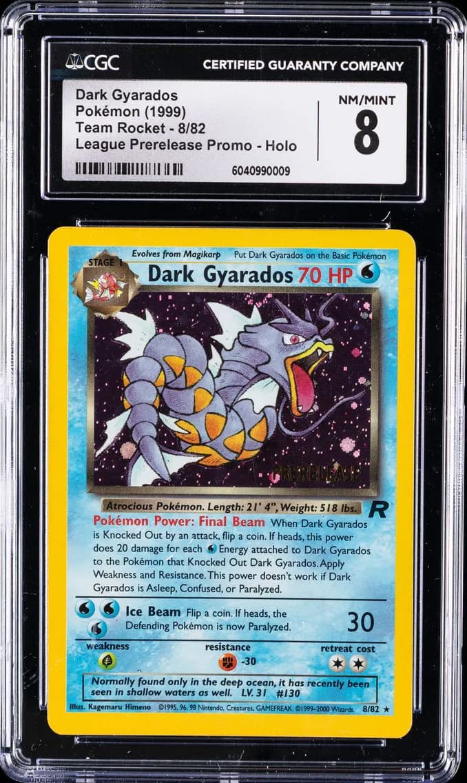 Dark Gyarados-Holo, Team Rocket - Unlimited, CGC 8