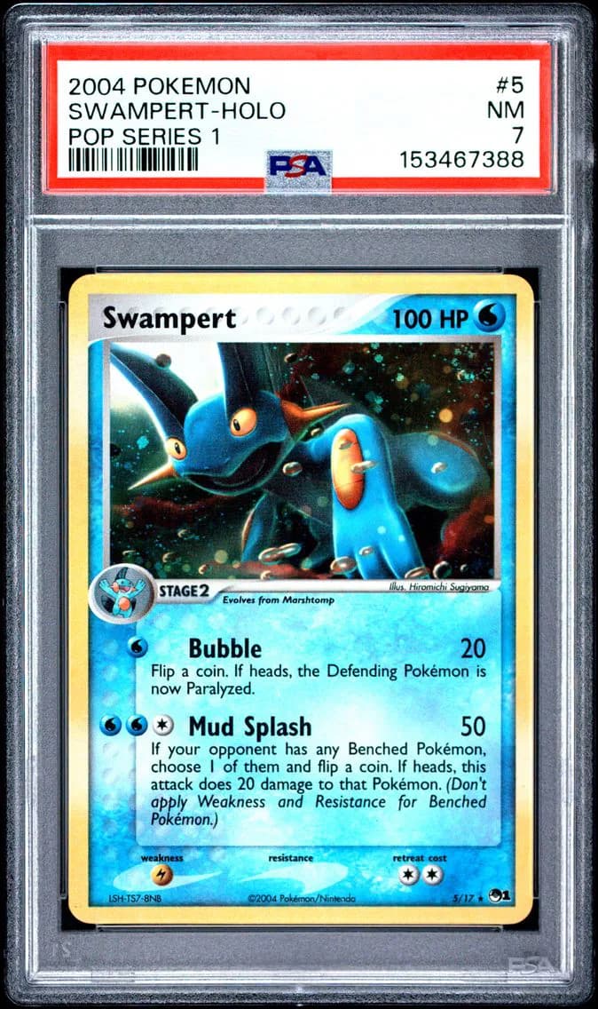 Swampert-Holo, Pop Series 1, PSA 7