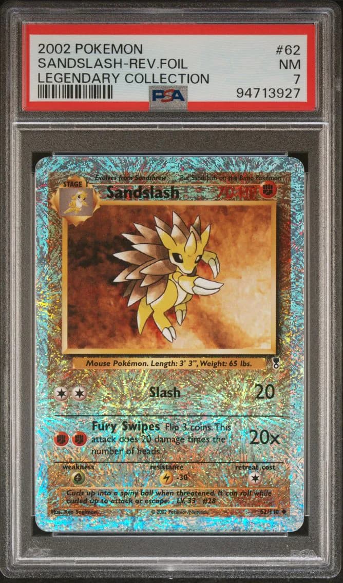 Sandslash-Reverse Foil, Legendary Collection, PSA 7