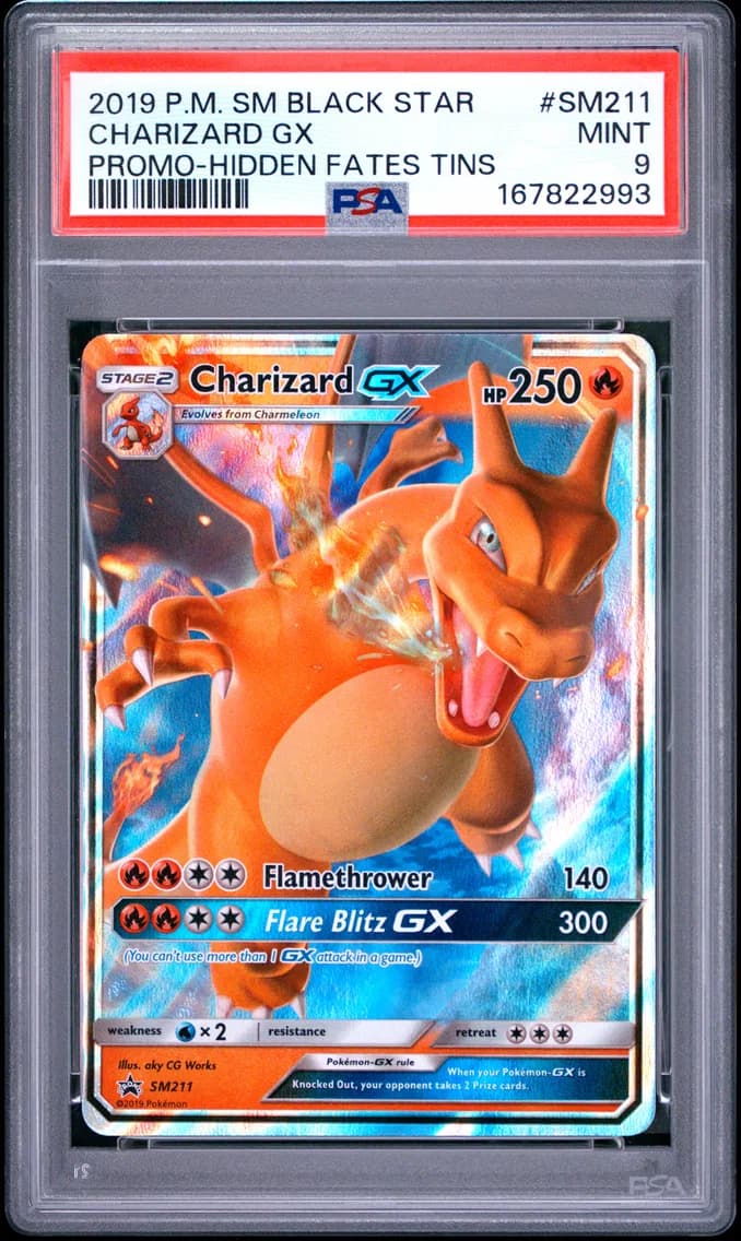 Charizard GX, SM Black Star Promo, PSA 9