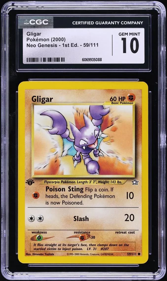 Gligar, Neo Genesis - 1st Edition, CGC 10