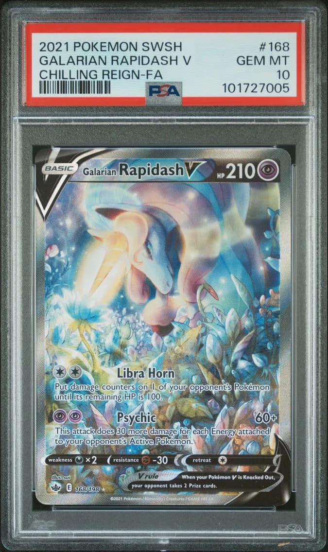 Galarian Rapidash V, Sword & Shield Chilling Reign, PSA 10