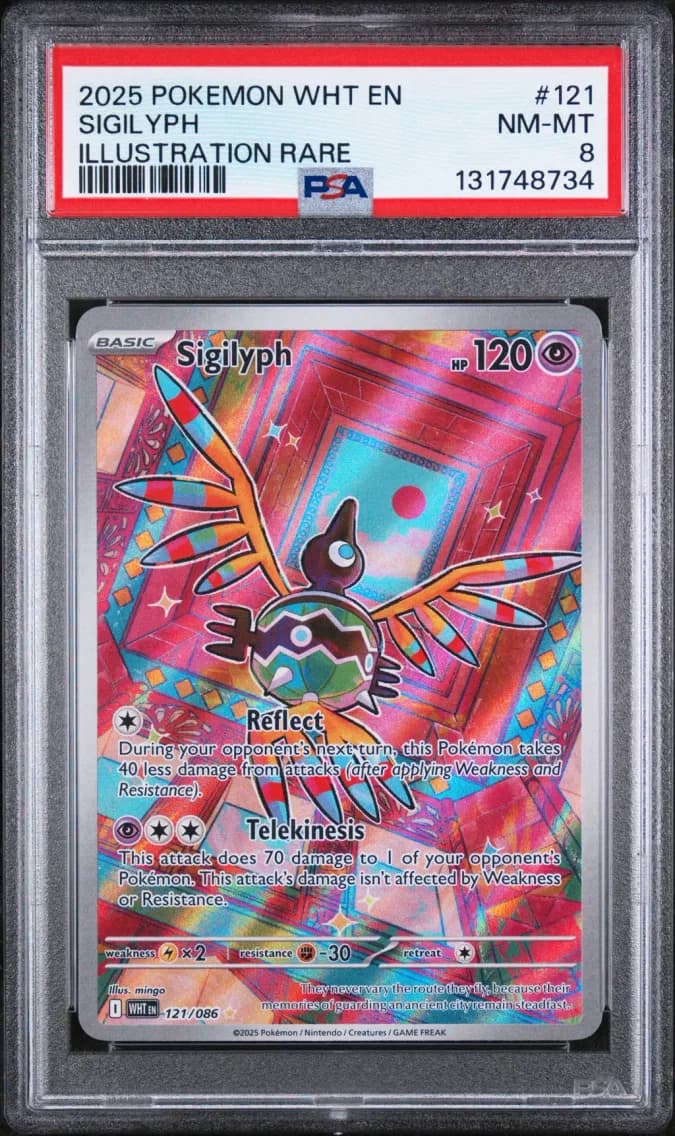 Sigilyph, White Flare, PSA 8