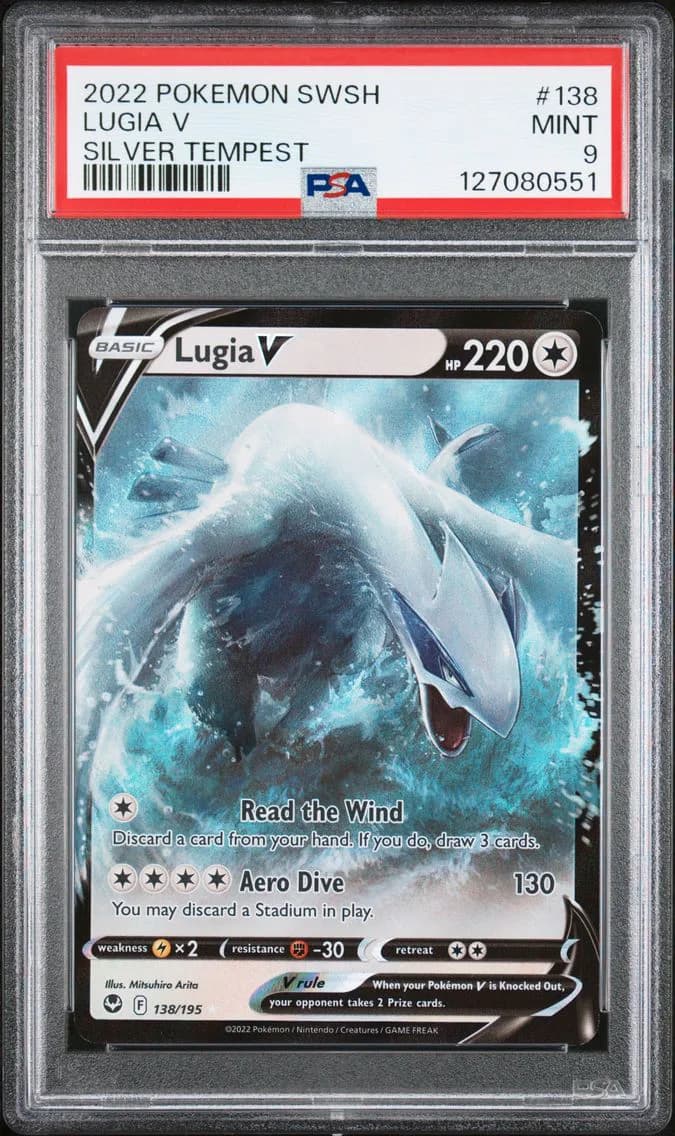 Lugia V, Sword & Shield Silver Tempest, PSA 9