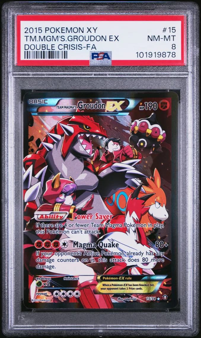 Team Magma's Groudon EX, XY Double Crisis, PSA 8