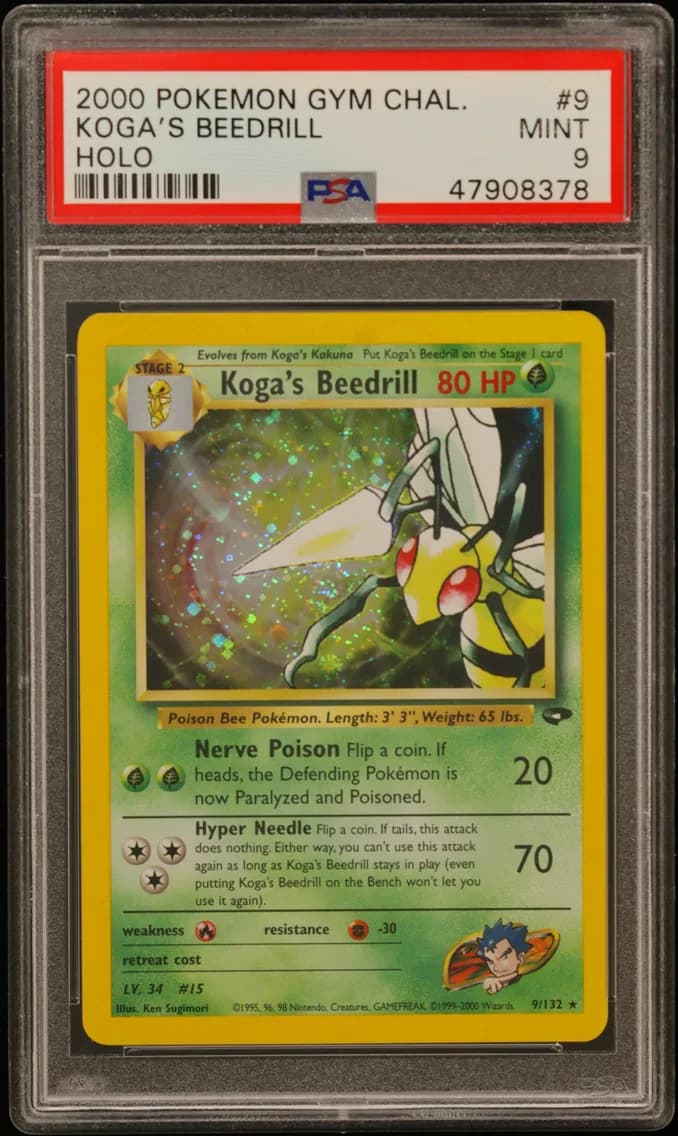 Koga's Beedrill, Gym Challenge, PSA 9