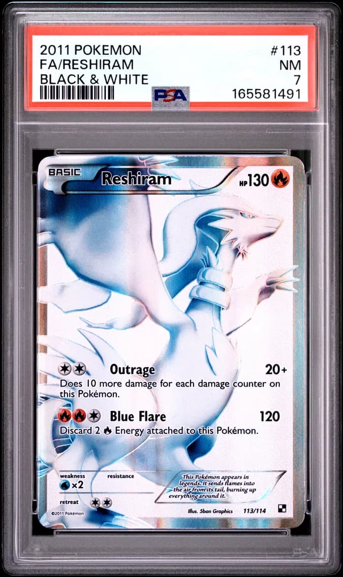 Reshiram, Black & White, PSA 7