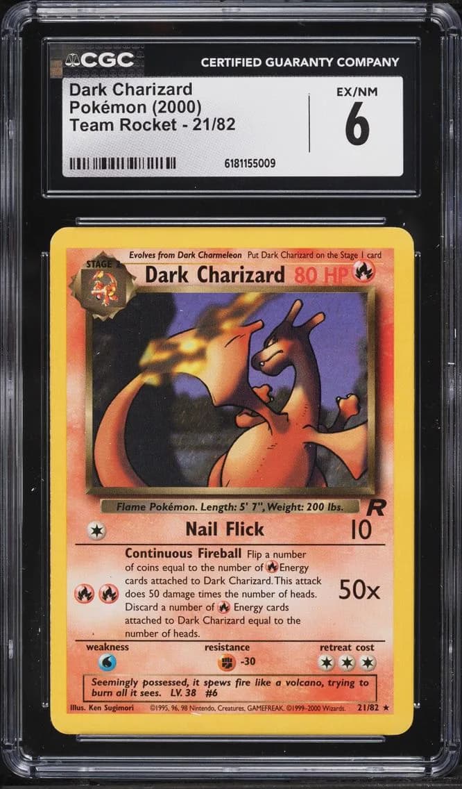 Dark Charizard, Team Rocket - Unlimited, CGC 6