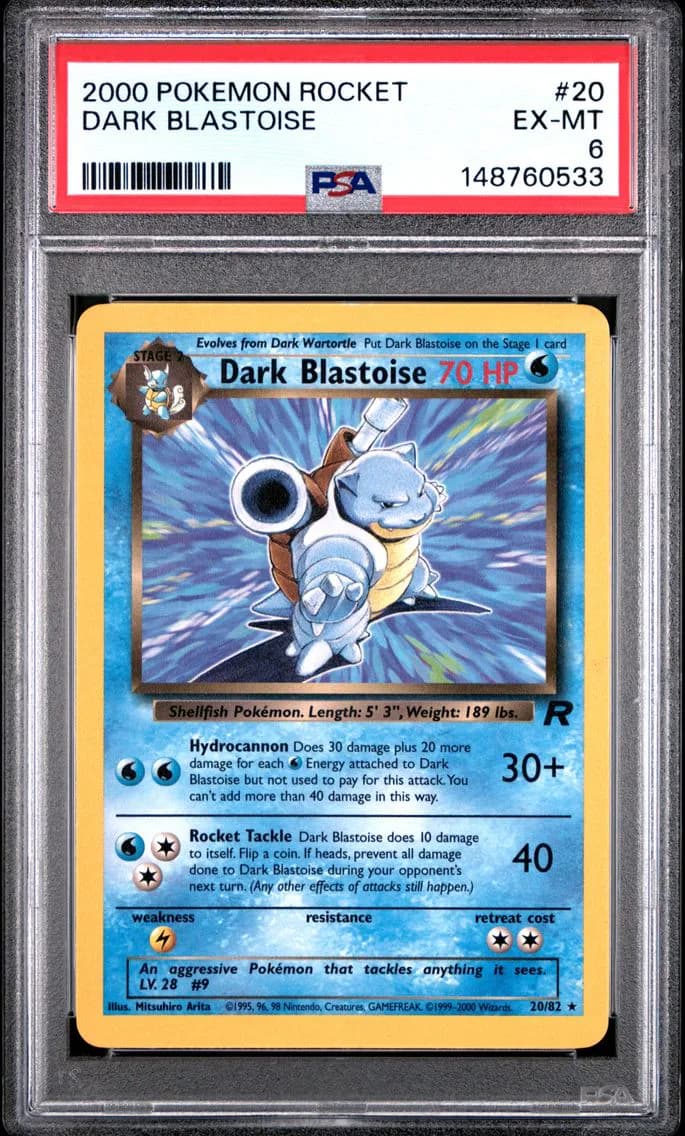 Dark Blastoise, Rocket, PSA 6
