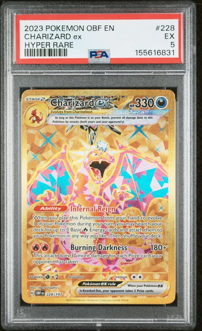 Charizard EX, Obsidian Flames, PSA 5