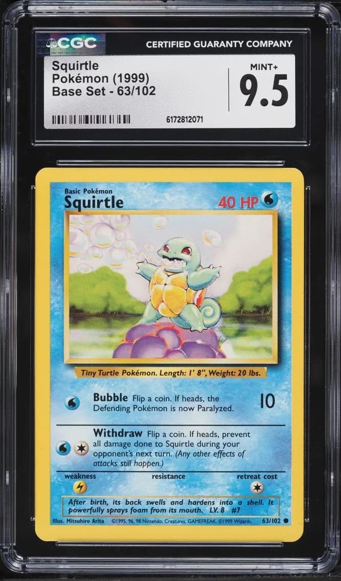 Squirtle, Base Set - Unlimited, CGC 9.5