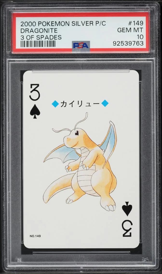 Dragonite, Silver Version Playing Cards, PSA 10