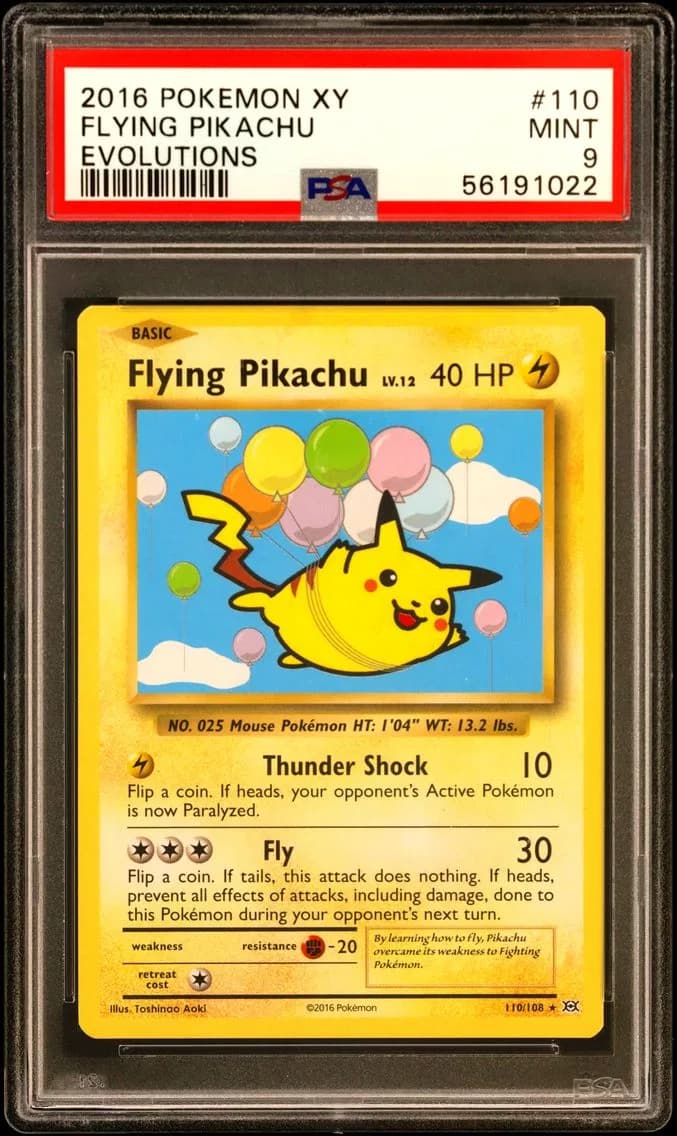 Flying Pikachu, XY Evolutions, PSA 9