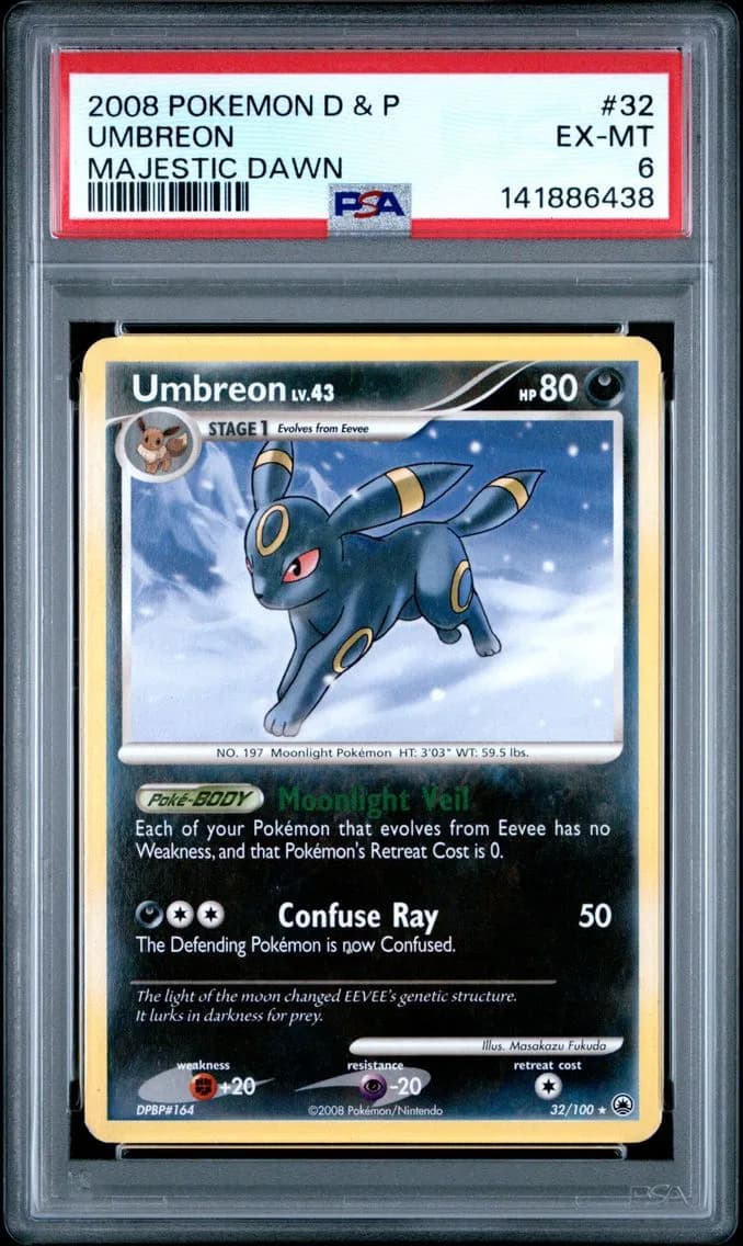 Umbreon, Diamond & Pearl Majestic Dawn, PSA 6