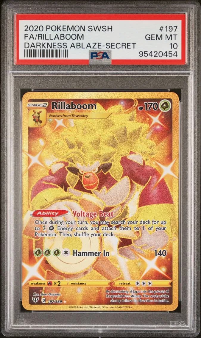 Rillaboom, Sword & Shield Darkness Ablaze, PSA 10