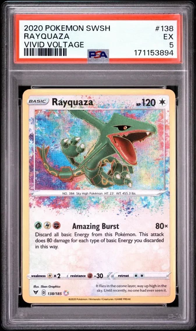 Rayquaza, Sword & Shield Vivid Voltage, PSA 5
