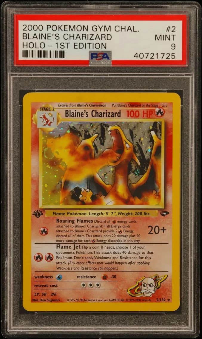 Blaine's Charizard, Gym Challenge, PSA 9