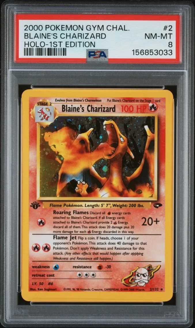 Blaine's Charizard, Gym Challenge, PSA 8